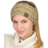 imageCC Soft Stretch Winter Warm Cable Knit Fuzzy Lined Ear Warmer HeadbandConfetti Latte