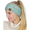 imageCC Soft Stretch Winter Warm Cable Knit Fuzzy Lined Ear Warmer HeadbandConfetti Mint