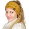 imageCC Soft Stretch Winter Warm Cable Knit Fuzzy Lined Ear Warmer HeadbandConfetti Mustard