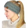 imageCC Soft Stretch Winter Warm Cable Knit Fuzzy Lined Ear Warmer HeadbandConfetti Natural Gray