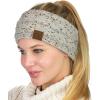 imageCC Soft Stretch Winter Warm Cable Knit Fuzzy Lined Ear Warmer HeadbandConfetti Oatmeal
