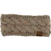 imageCC Soft Stretch Winter Warm Cable Knit Fuzzy Lined Ear Warmer HeadbandConfetti Taupe