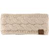 imageCC Soft Stretch Winter Warm Cable Knit Fuzzy Lined Ear Warmer HeadbandDark Beige