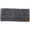 imageCC Soft Stretch Winter Warm Cable Knit Fuzzy Lined Ear Warmer HeadbandDark Melange Gray Metallic
