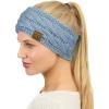 imageCC Soft Stretch Winter Warm Cable Knit Fuzzy Lined Ear Warmer HeadbandDenim