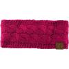 imageCC Soft Stretch Winter Warm Cable Knit Fuzzy Lined Ear Warmer HeadbandHot Pink