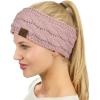 imageCC Soft Stretch Winter Warm Cable Knit Fuzzy Lined Ear Warmer HeadbandIndi Pink