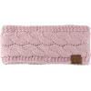 imageCC Soft Stretch Winter Warm Cable Knit Fuzzy Lined Ear Warmer HeadbandIndi Pink