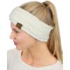 imageCC Soft Stretch Winter Warm Cable Knit Fuzzy Lined Ear Warmer HeadbandIvory