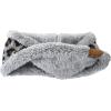 imageCC Soft Stretch Winter Warm Cable Knit Fuzzy Lined Ear Warmer HeadbandLeopard Light Melange Gray