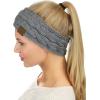 imageCC Soft Stretch Winter Warm Cable Knit Fuzzy Lined Ear Warmer HeadbandLight Melange Gray