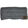 imageCC Soft Stretch Winter Warm Cable Knit Fuzzy Lined Ear Warmer HeadbandLight Melange Gray Ribbed