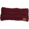 imageCC Soft Stretch Winter Warm Cable Knit Fuzzy Lined Ear Warmer HeadbandMaroon Ribbed