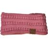 imageCC Soft Stretch Winter Warm Cable Knit Fuzzy Lined Ear Warmer HeadbandMauve Ribbed