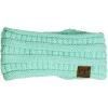 imageCC Soft Stretch Winter Warm Cable Knit Fuzzy Lined Ear Warmer HeadbandMint Ribbed