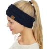 imageCC Soft Stretch Winter Warm Cable Knit Fuzzy Lined Ear Warmer HeadbandNavy