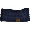 imageCC Soft Stretch Winter Warm Cable Knit Fuzzy Lined Ear Warmer HeadbandNavy Ribbed
