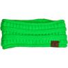 imageCC Soft Stretch Winter Warm Cable Knit Fuzzy Lined Ear Warmer HeadbandNeon Lime Ribbed