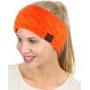 imageCC Soft Stretch Winter Warm Cable Knit Fuzzy Lined Ear Warmer HeadbandNeon Orange