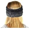 imageCC Soft Stretch Winter Warm Cable Knit Fuzzy Lined Ear Warmer HeadbandOmbre Black