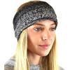 imageCC Soft Stretch Winter Warm Cable Knit Fuzzy Lined Ear Warmer HeadbandOmbre Black