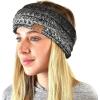 imageCC Soft Stretch Winter Warm Cable Knit Fuzzy Lined Ear Warmer HeadbandOmbre Black