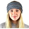 imageCC Soft Stretch Winter Warm Cable Knit Fuzzy Lined Ear Warmer HeadbandOmbre Dark Melange Gray