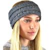 imageCC Soft Stretch Winter Warm Cable Knit Fuzzy Lined Ear Warmer HeadbandOmbre Dark Melange Gray