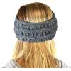 imageCC Soft Stretch Winter Warm Cable Knit Fuzzy Lined Ear Warmer HeadbandOmbre Dark Melange Gray