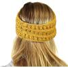 imageCC Soft Stretch Winter Warm Cable Knit Fuzzy Lined Ear Warmer HeadbandOmbre Mustard