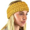imageCC Soft Stretch Winter Warm Cable Knit Fuzzy Lined Ear Warmer HeadbandOmbre Mustard