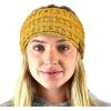 imageCC Soft Stretch Winter Warm Cable Knit Fuzzy Lined Ear Warmer HeadbandOmbre Mustard