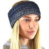imageCC Soft Stretch Winter Warm Cable Knit Fuzzy Lined Ear Warmer HeadbandOmbre Navy