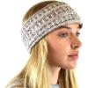 imageCC Soft Stretch Winter Warm Cable Knit Fuzzy Lined Ear Warmer HeadbandOmbre Oatmeal