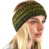 imageCC Soft Stretch Winter Warm Cable Knit Fuzzy Lined Ear Warmer HeadbandOmbre Olive