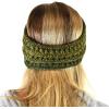 imageCC Soft Stretch Winter Warm Cable Knit Fuzzy Lined Ear Warmer HeadbandOmbre Olive