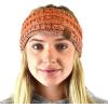 imageCC Soft Stretch Winter Warm Cable Knit Fuzzy Lined Ear Warmer HeadbandOmbre Orange