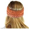 imageCC Soft Stretch Winter Warm Cable Knit Fuzzy Lined Ear Warmer HeadbandOmbre Orange