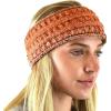 imageCC Soft Stretch Winter Warm Cable Knit Fuzzy Lined Ear Warmer HeadbandOmbre Orange