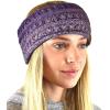 imageCC Soft Stretch Winter Warm Cable Knit Fuzzy Lined Ear Warmer HeadbandOmbre Purple