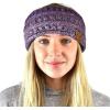 imageCC Soft Stretch Winter Warm Cable Knit Fuzzy Lined Ear Warmer HeadbandOmbre Purple