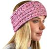imageCC Soft Stretch Winter Warm Cable Knit Fuzzy Lined Ear Warmer HeadbandOmbre Rose