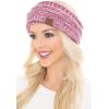 imageCC Soft Stretch Winter Warm Cable Knit Fuzzy Lined Ear Warmer HeadbandPink Mix