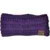 imageCC Soft Stretch Winter Warm Cable Knit Fuzzy Lined Ear Warmer HeadbandPurple Ribbed