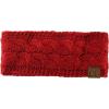 imageCC Soft Stretch Winter Warm Cable Knit Fuzzy Lined Ear Warmer HeadbandRed