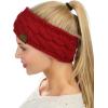 imageCC Soft Stretch Winter Warm Cable Knit Fuzzy Lined Ear Warmer HeadbandRed