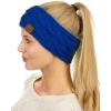 imageCC Soft Stretch Winter Warm Cable Knit Fuzzy Lined Ear Warmer HeadbandRoyal