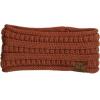 imageCC Soft Stretch Winter Warm Cable Knit Fuzzy Lined Ear Warmer HeadbandRust Ribbed