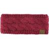 imageCC Soft Stretch Winter Warm Cable Knit Fuzzy Lined Ear Warmer HeadbandSequin Burgundy
