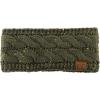 imageCC Soft Stretch Winter Warm Cable Knit Fuzzy Lined Ear Warmer HeadbandSequin Dark Olive